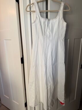 Cider White Sleeveless A-Line Midi Dress